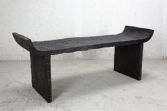 Contemporary Antic Style Bench in Solid Oak, Dark, 'Custom Size'