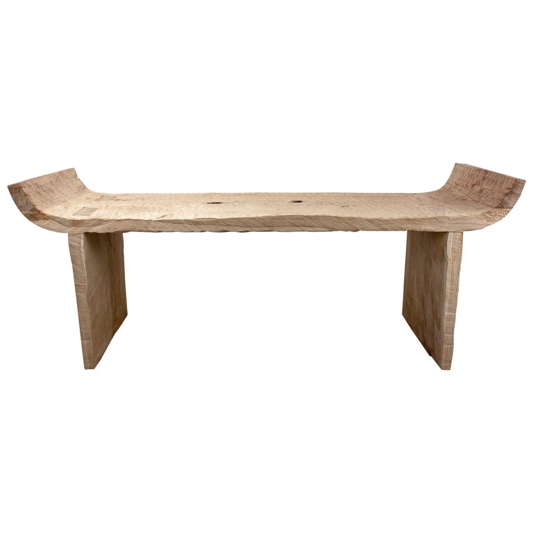 Contemporary Antic Style Bench in Solid Oak, Light, 'Custom Size' For Sale  at 1stDibs | light oak bench, contemporary oak bench, light oak bench seat