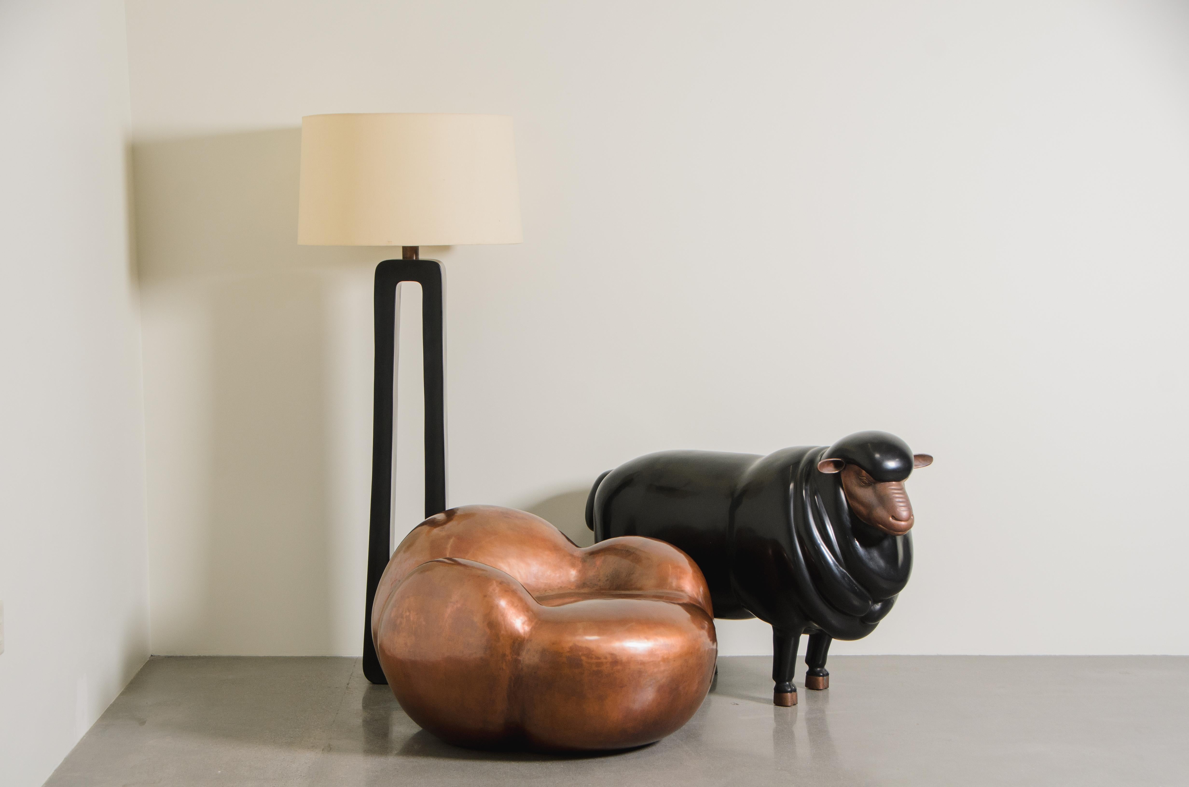 Modern Contemporary Antique Copper Cloud Chair by Robert Kuo, Limited Edition  For Sale