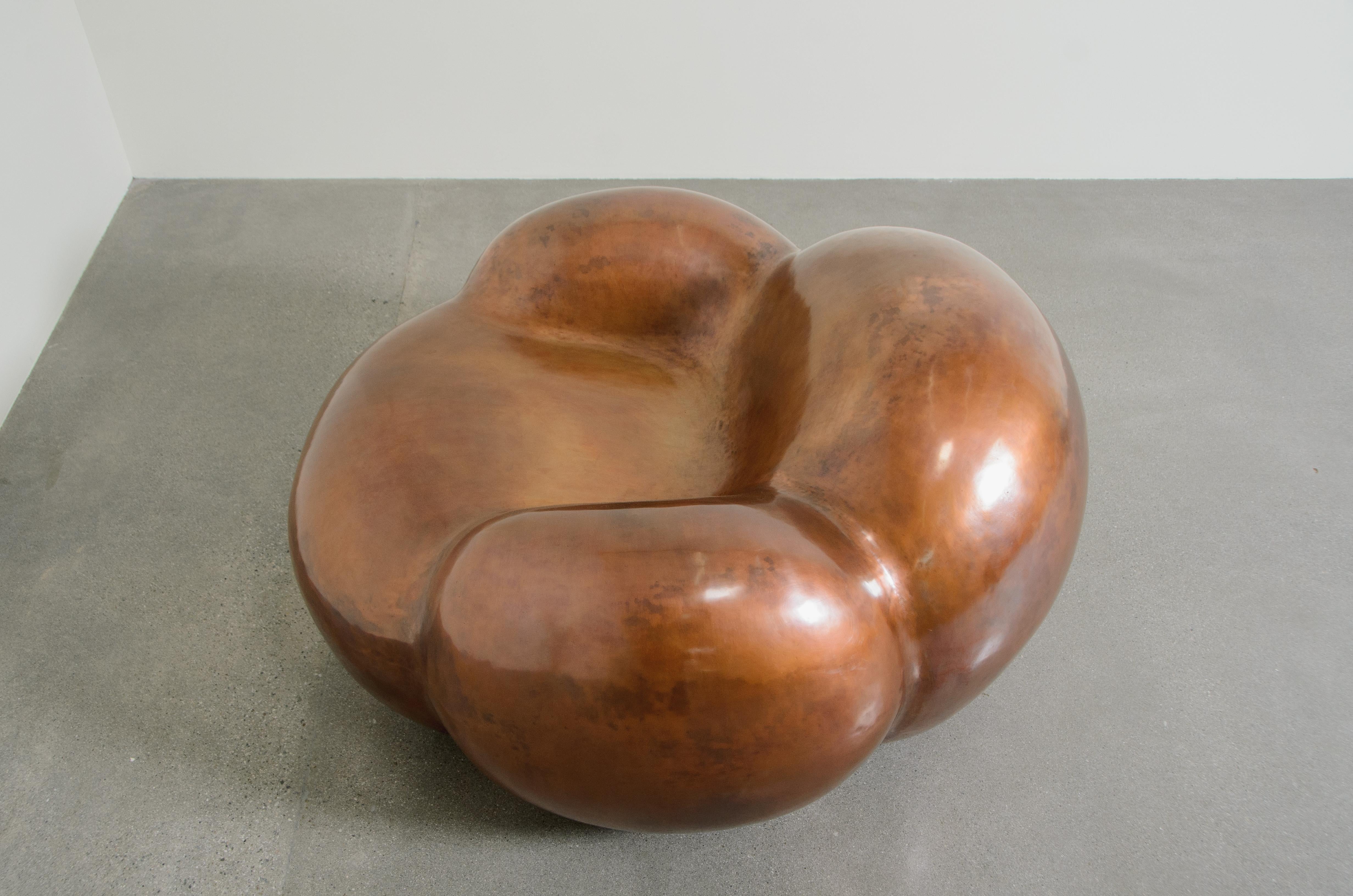 Contemporary Antique Copper Cloud Chair by Robert Kuo, Limited Edition  For Sale 2