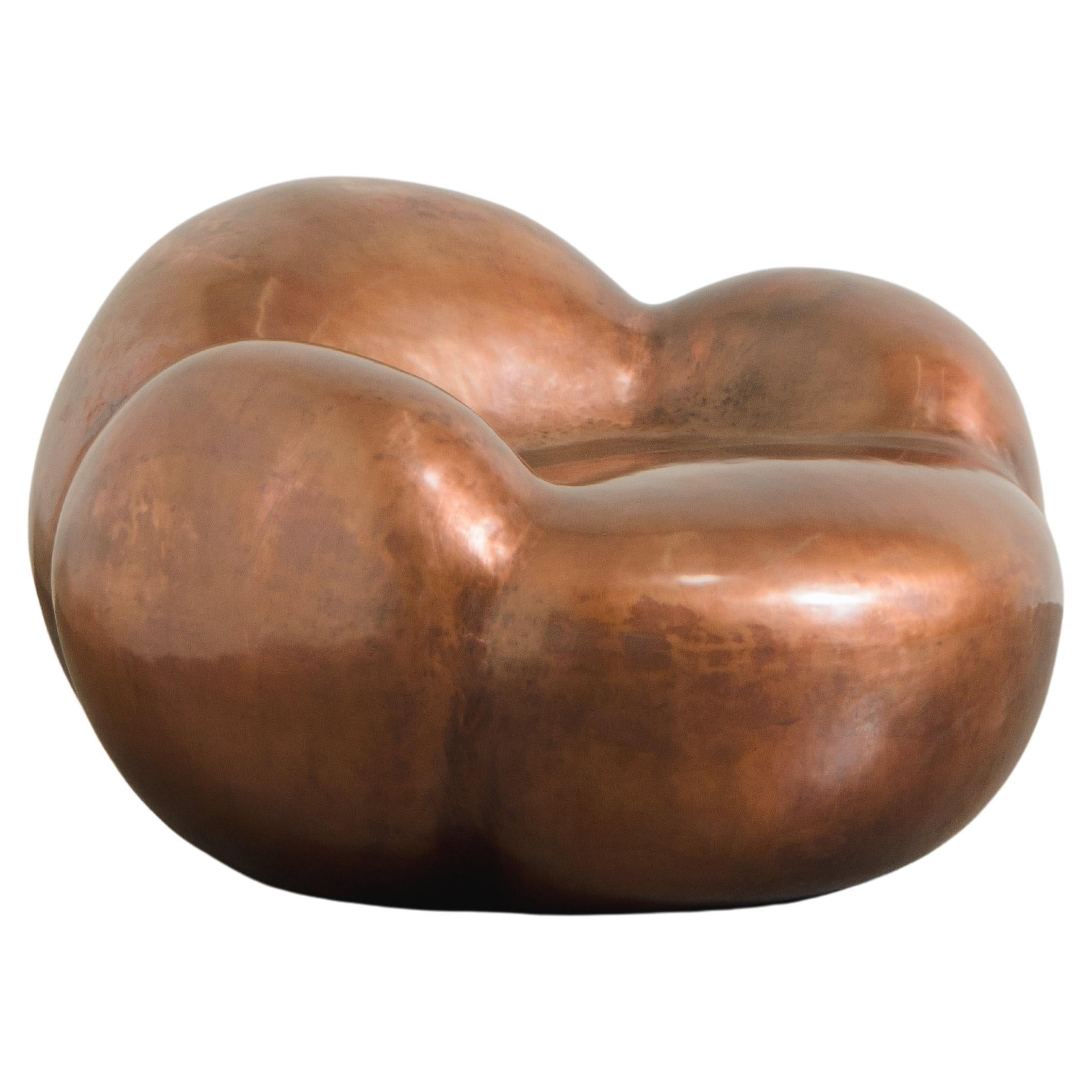 Contemporary Antique Copper Cloud Chair by Robert Kuo, Limited Edition  For Sale