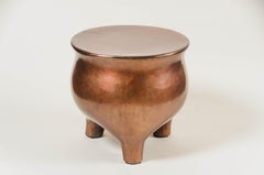 Contemporary Antique Copper Li Design Tripod Drumstool by Robert Kuo