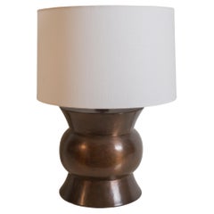 Contemporary Antiqued Copper Zun Table Lamp by Robert Kuo, Limited Edition