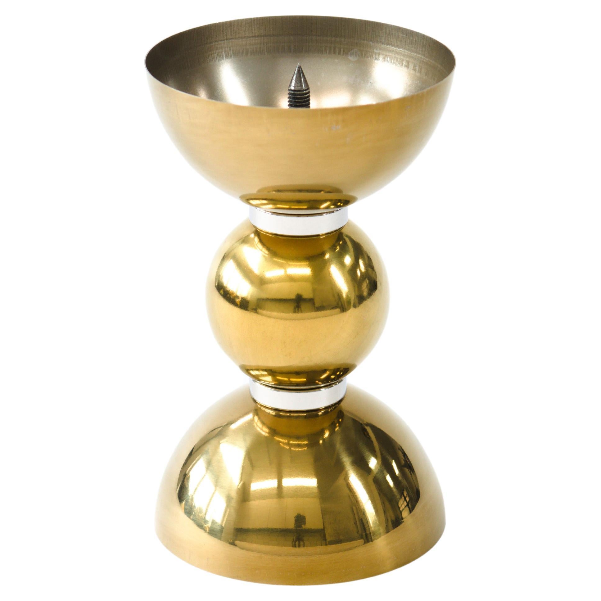 Contemporary Apollo Candlestick in Polished Stainless Steel For Sale