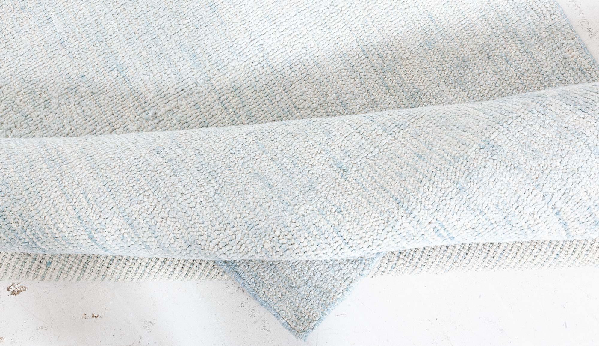 Indian Contemporary Aqua-blue Wool Rug by Doris Leslie Blau For Sale
