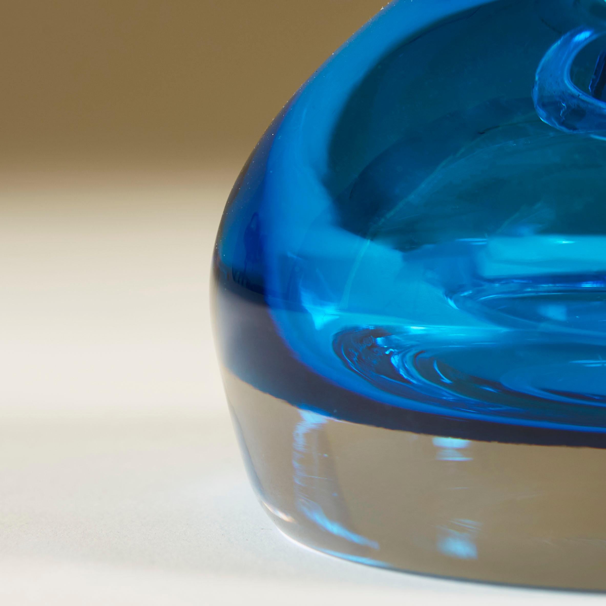 Murano Glass Contemporary aquamarine Murano perfume bottle For Sale