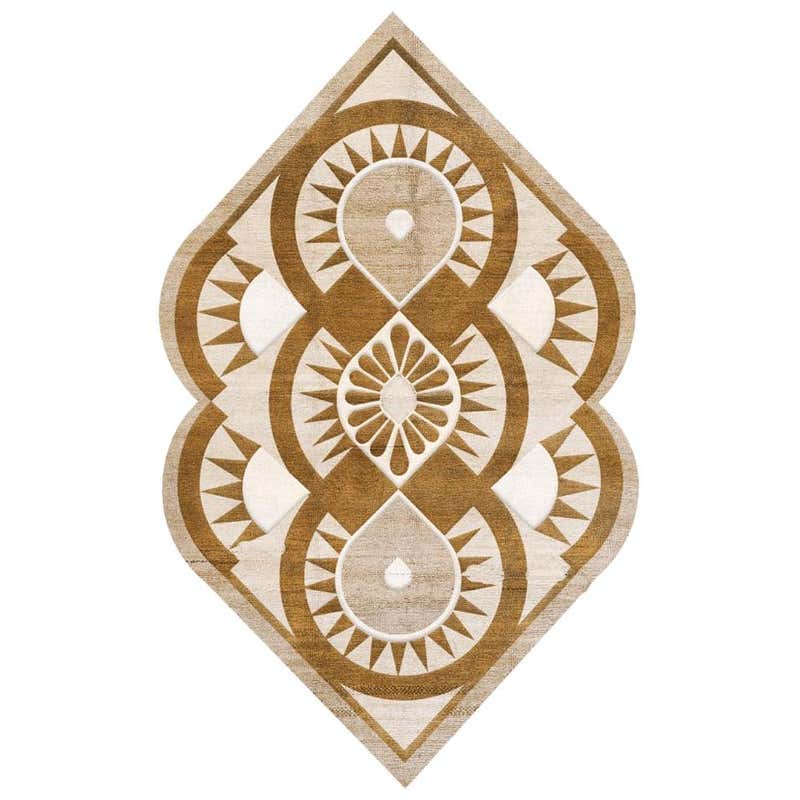 21st Century Contemporary Arabic Design White, Beige Rug Hand-Tufted ...