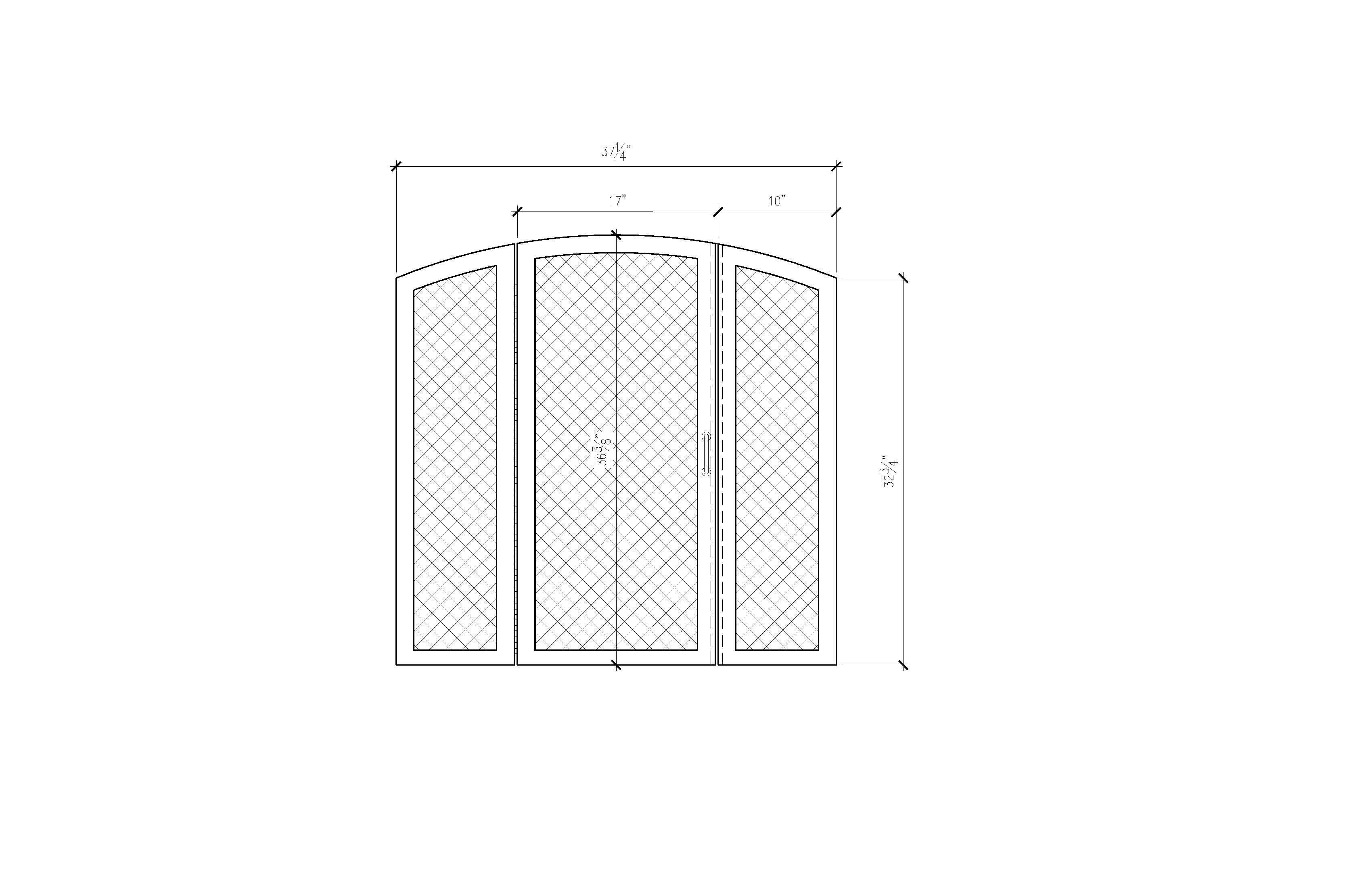 Contemporary Custom Shaped Artisanal Fireplace Screen Door For Sale