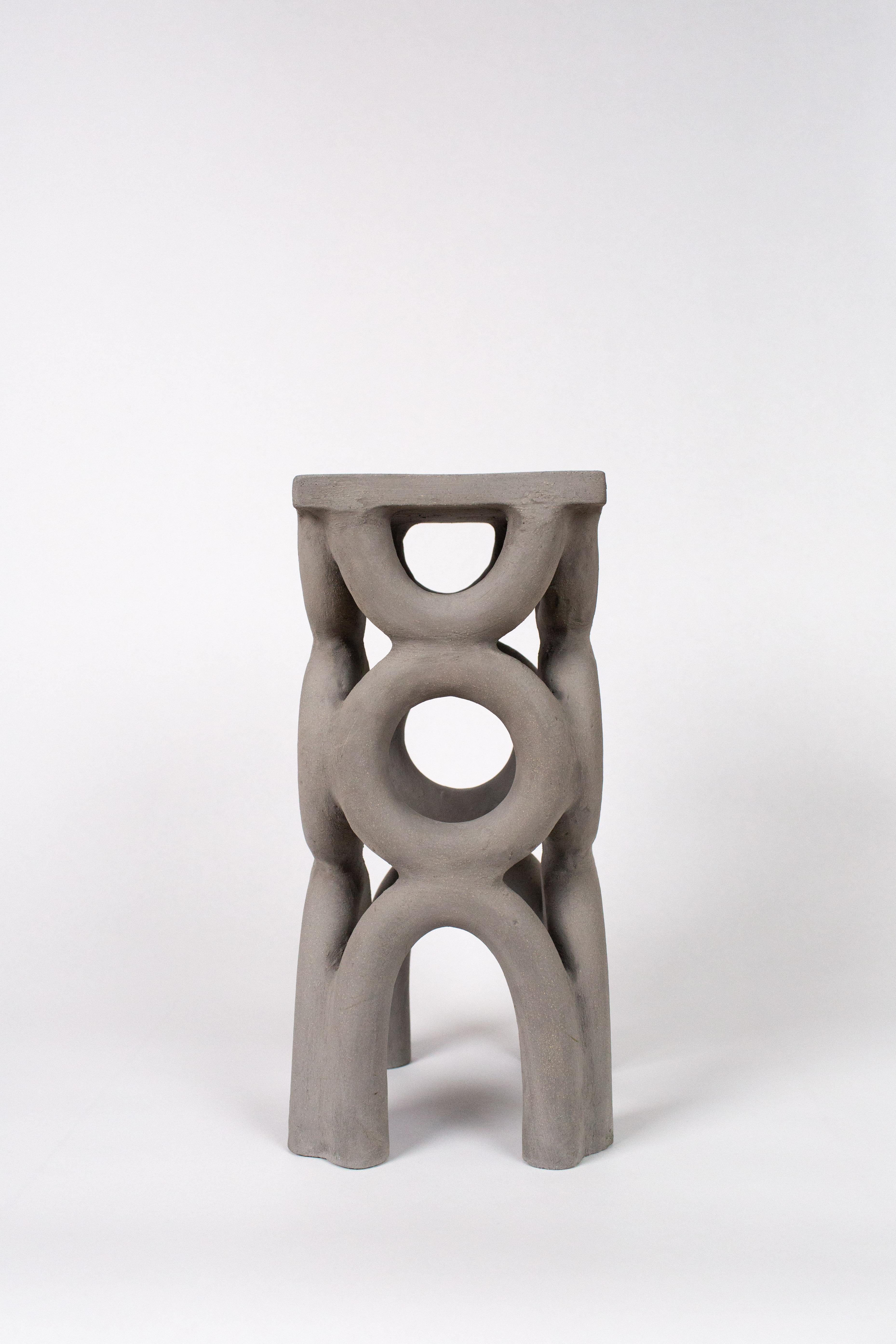 Contemporary Arch Stool in Fired Ceramic For Sale 2