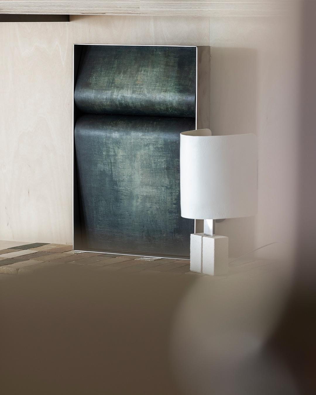 Belgian Contemporary Arch Wallpiece with patinated leather by Jumandie Seys For Sale