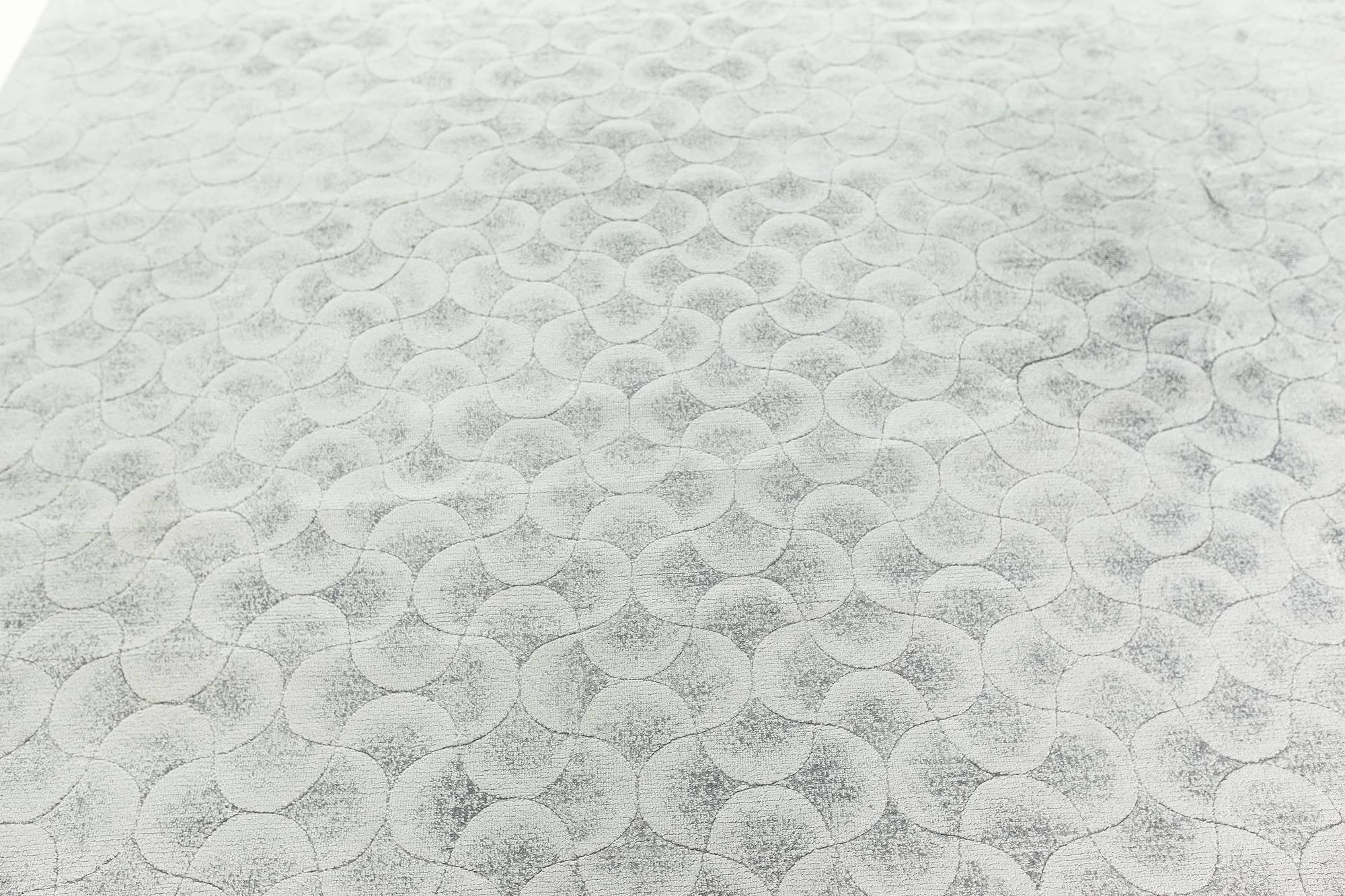 Modern Contemporary Arches Silver and Gray Wool Rug by Doris Leslie Blau For Sale