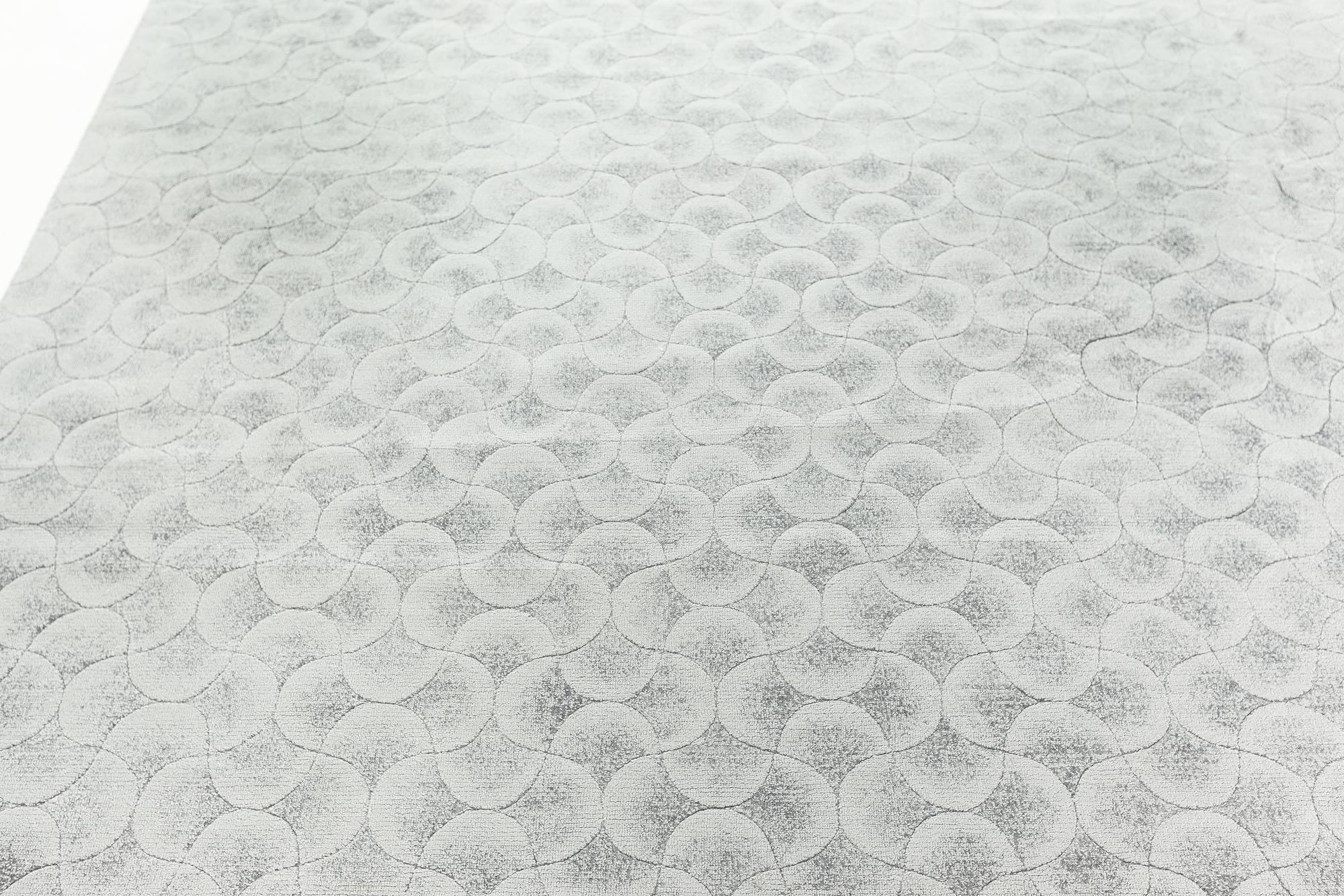 Indian Contemporary Arches Silver and Gray Wool Rug by Doris Leslie Blau For Sale