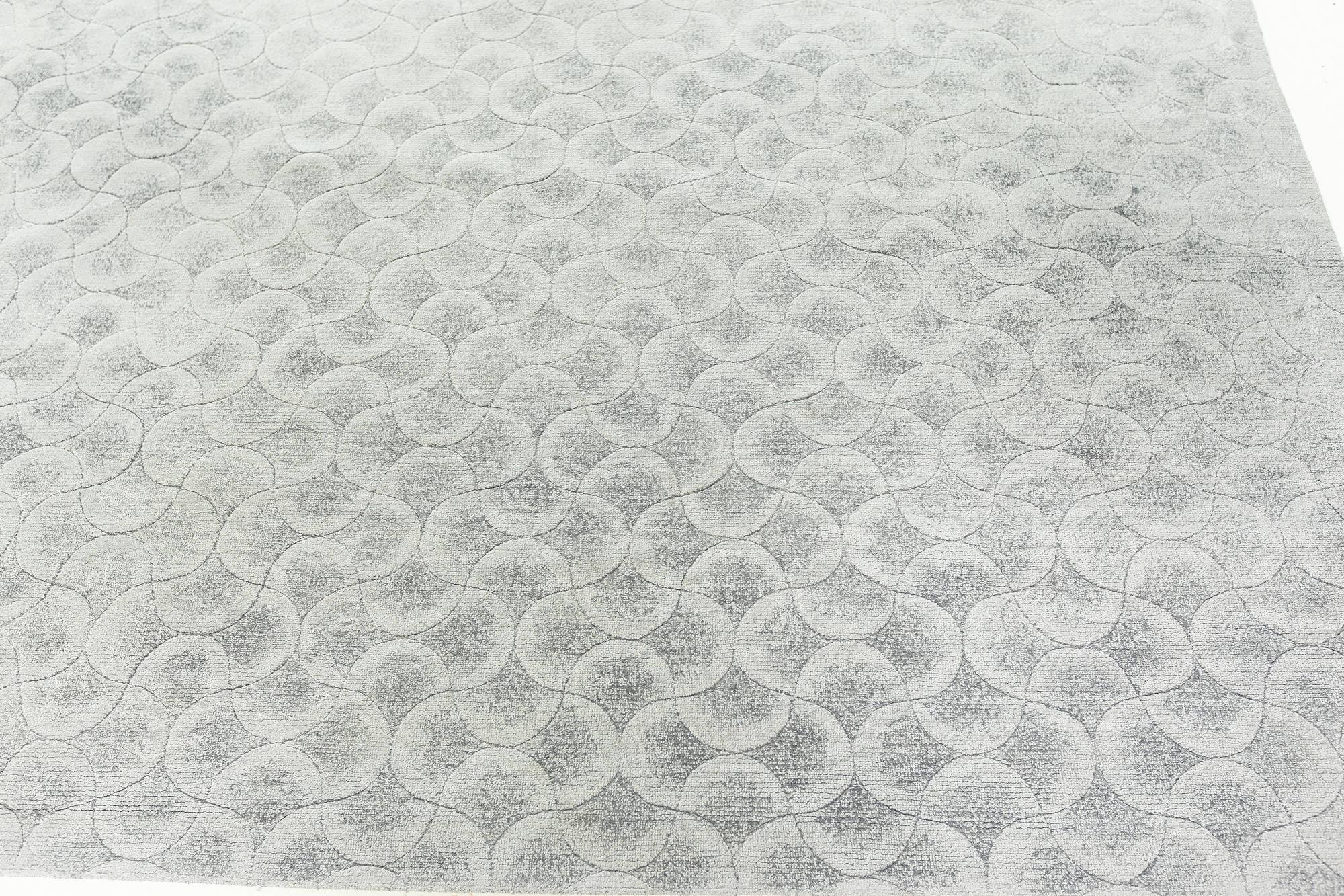 Contemporary Arches Silver and Gray Wool Rug by Doris Leslie Blau For Sale 1