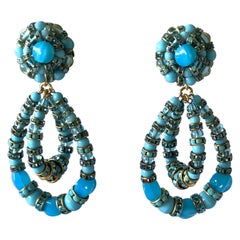 Contemporary Architectural Double Hoop Statement Earrings