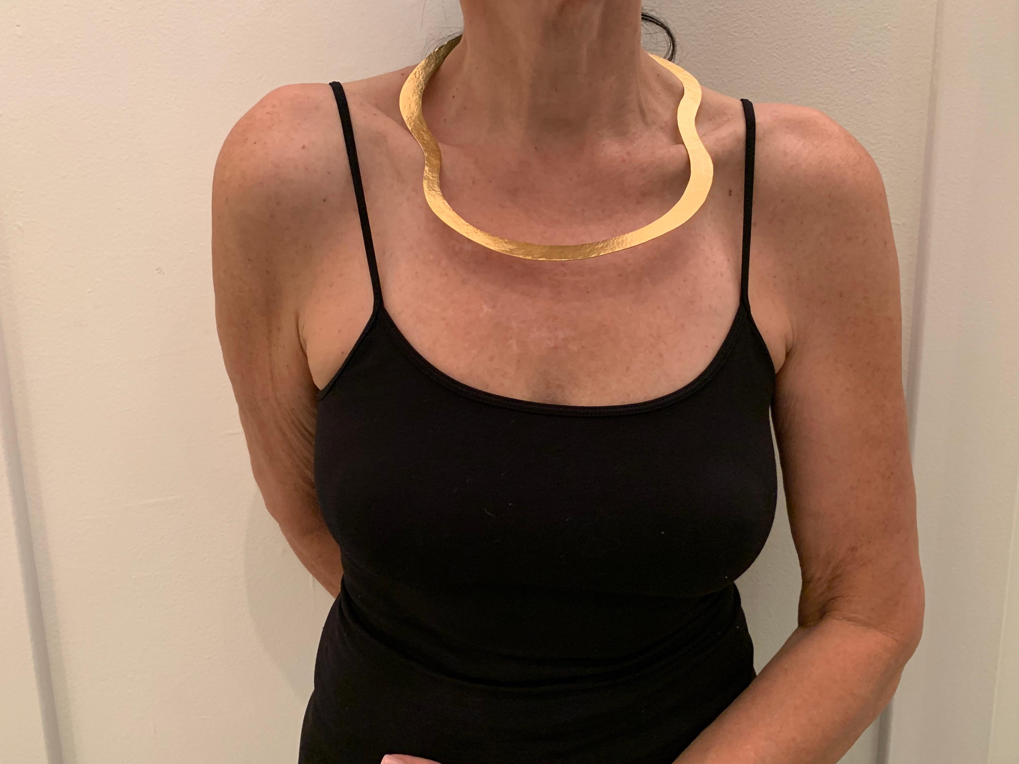 Stunning fashion-forward Parisian statement necklace! Unique creativity and design mixed with handcrafted quality in geometric harmony by a Parisian hand in the Marais. The geometric architectural statement necklace is comprised out of three