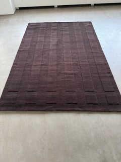 Contemporary Area Rug Brown, Handmade of Wool, "Corbu" Chocolate