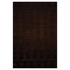 Contemporary Area Rug Brown, Handmade of Wool, "Corbu" Chocolate