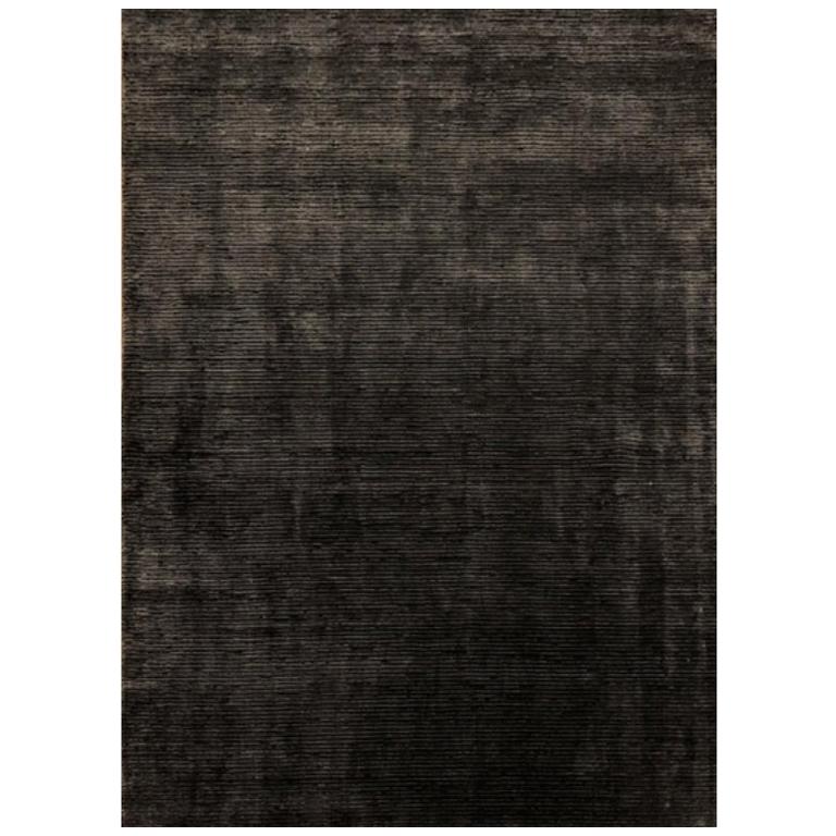 Area Rug in Brown Contemporary, Loomknotted of Silk, Viscose, "Fantasia" For Sale