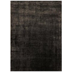 Area Rug in Brown Contemporary, Loomknotted of Silk, Viscose, "Fantasia"