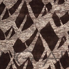 Contemporary Area Rug in Chocolate Brown Handmade of Silk Hemp Wool, "Karma"