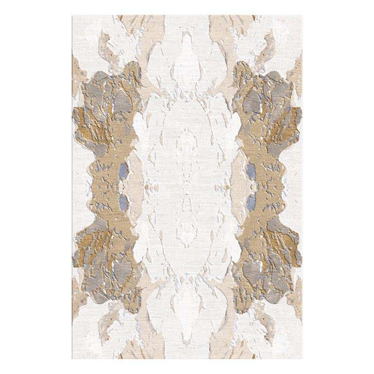 Contemporary Area Rug in Ivory, Cream, Beige Handmade of Silk, Wool ...