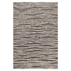 Contemporary Area Rug in Natural Brown, Handwoven, Wool, "Landscape"