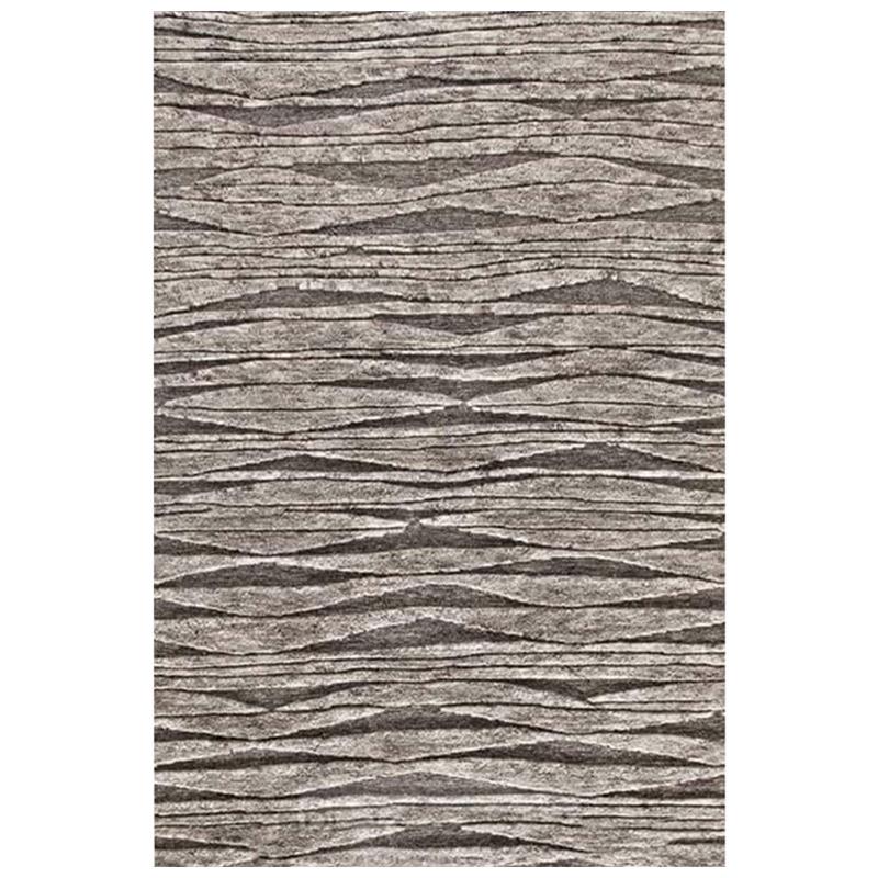 Contemporary Area Rug in Natural Brown, Handwoven, Wool, "Landscape" For Sale