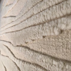 Zeitgenössischer Teppich in Creme:: handgefertigt aus Wolle:: "Landschaft"