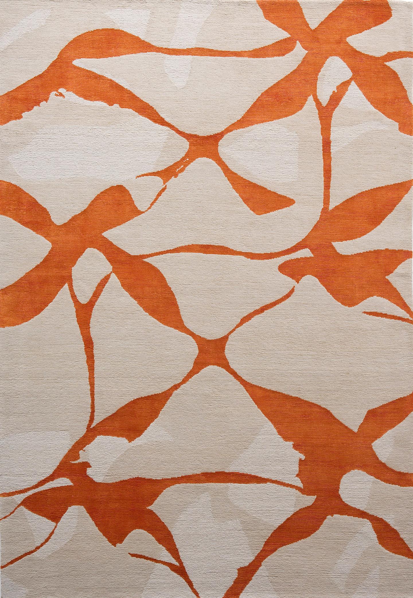 orange modern rug