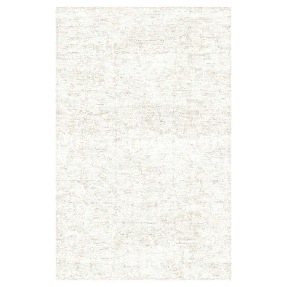 Rug and Kilim’s Contemporary Rug in White with Subtle Circle Pattern ...