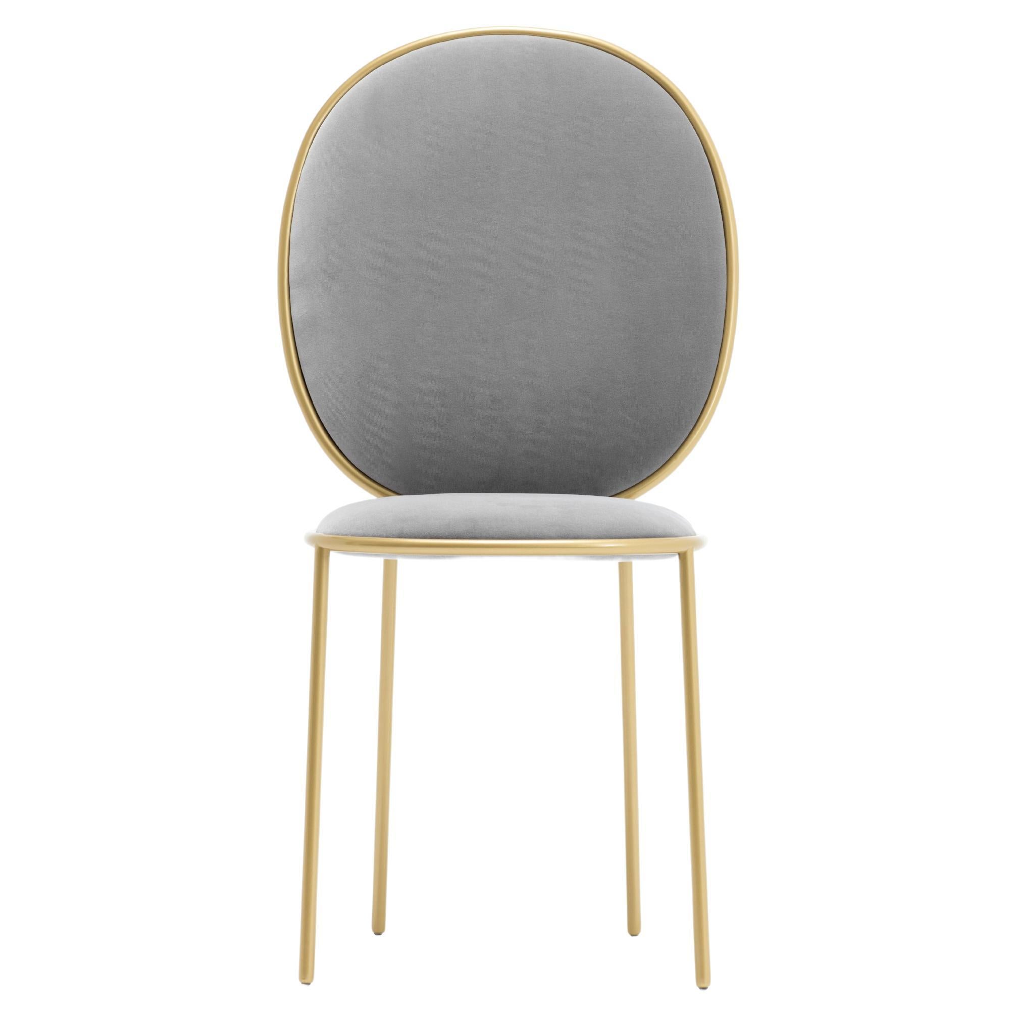 Contemporary Argent Grey Velvet Upholstered Dining Chair - Stay by Nika Zupanc