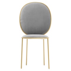 Contemporary Argent Grey Velvet Upholstered Dining Chair - Stay by Nika Zupanc