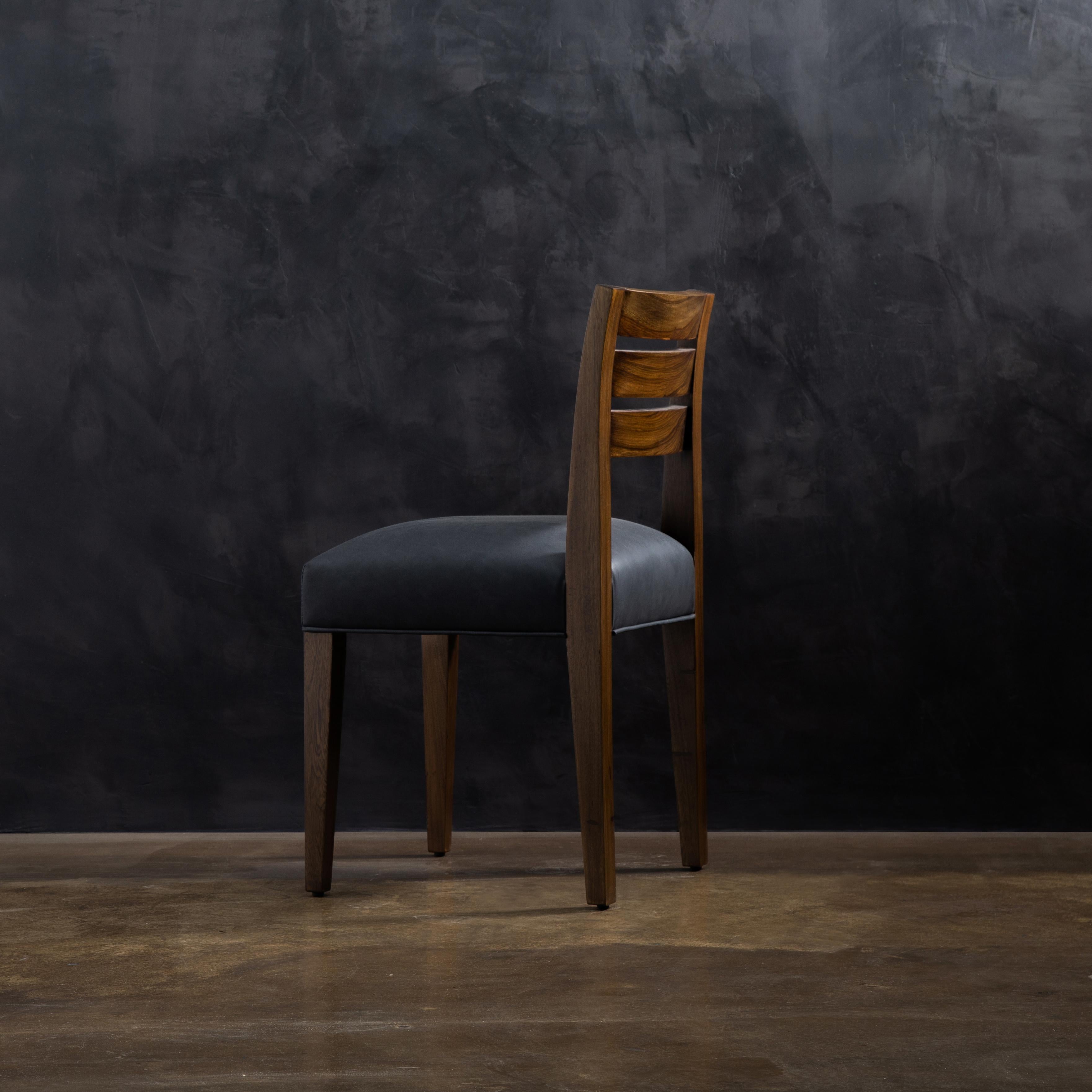 Contemporary Argentine Rosewood and Leather Side Chair von Costantini, Renzo (Argentinisch) im Angebot