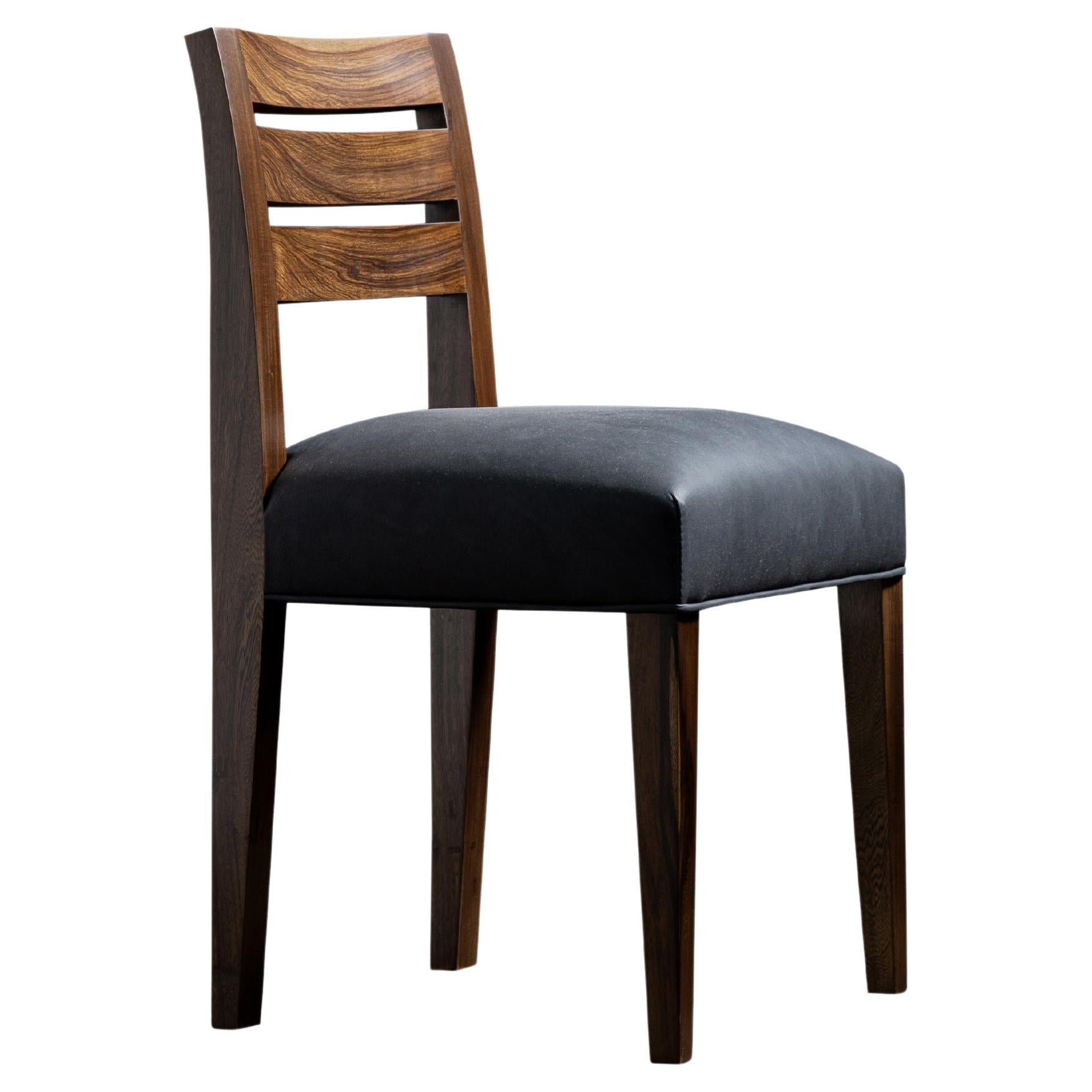 Contemporary Argentine Rosewood and Leather Side Chair von Costantini, Renzo im Angebot