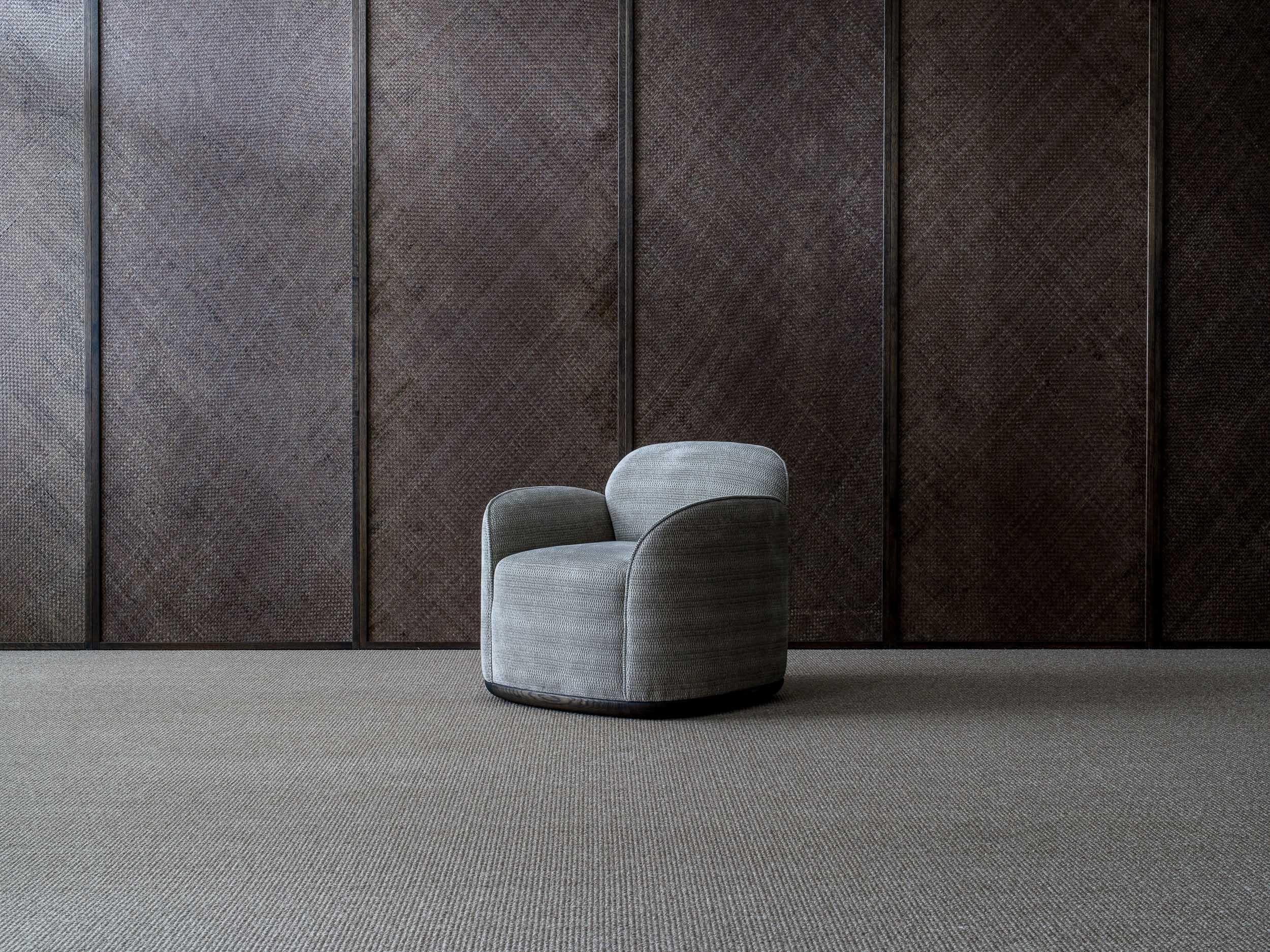 Unio armchair by Poiat 
Designers: Timo Mikkonen & Antti Rouhunkoski 

Collection UNIO 2021

Dimensions: H. 72 x W. 75 D. 72 SH. 40
Model shown: Cat 2. Larsen - Fox 02 
 
The Unio Collection, featuring an armchair and sofas, opens a new chapter for