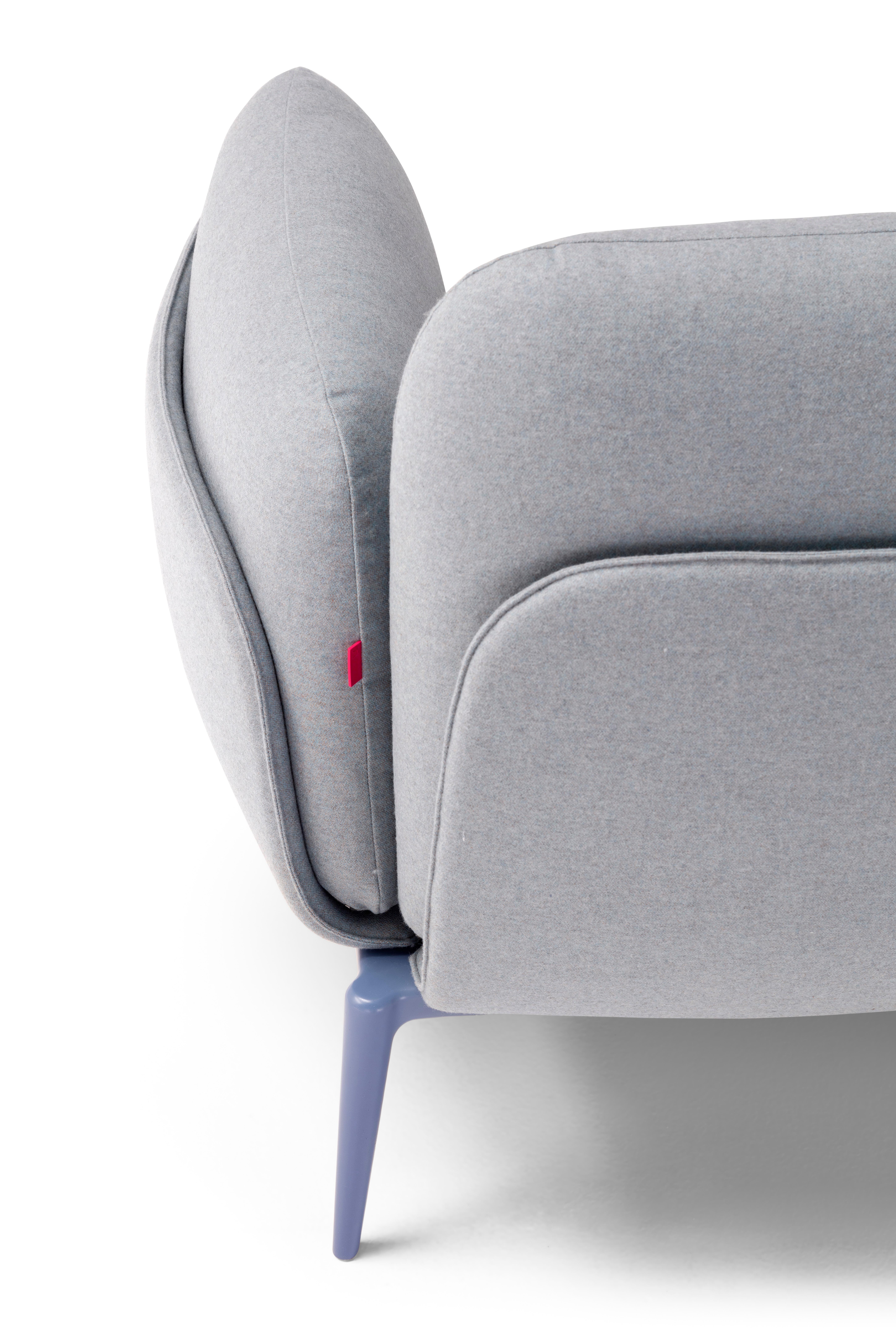 Poltrona contemporanea 'Brooklyn' 007 Grigio chiaro in vendita 3