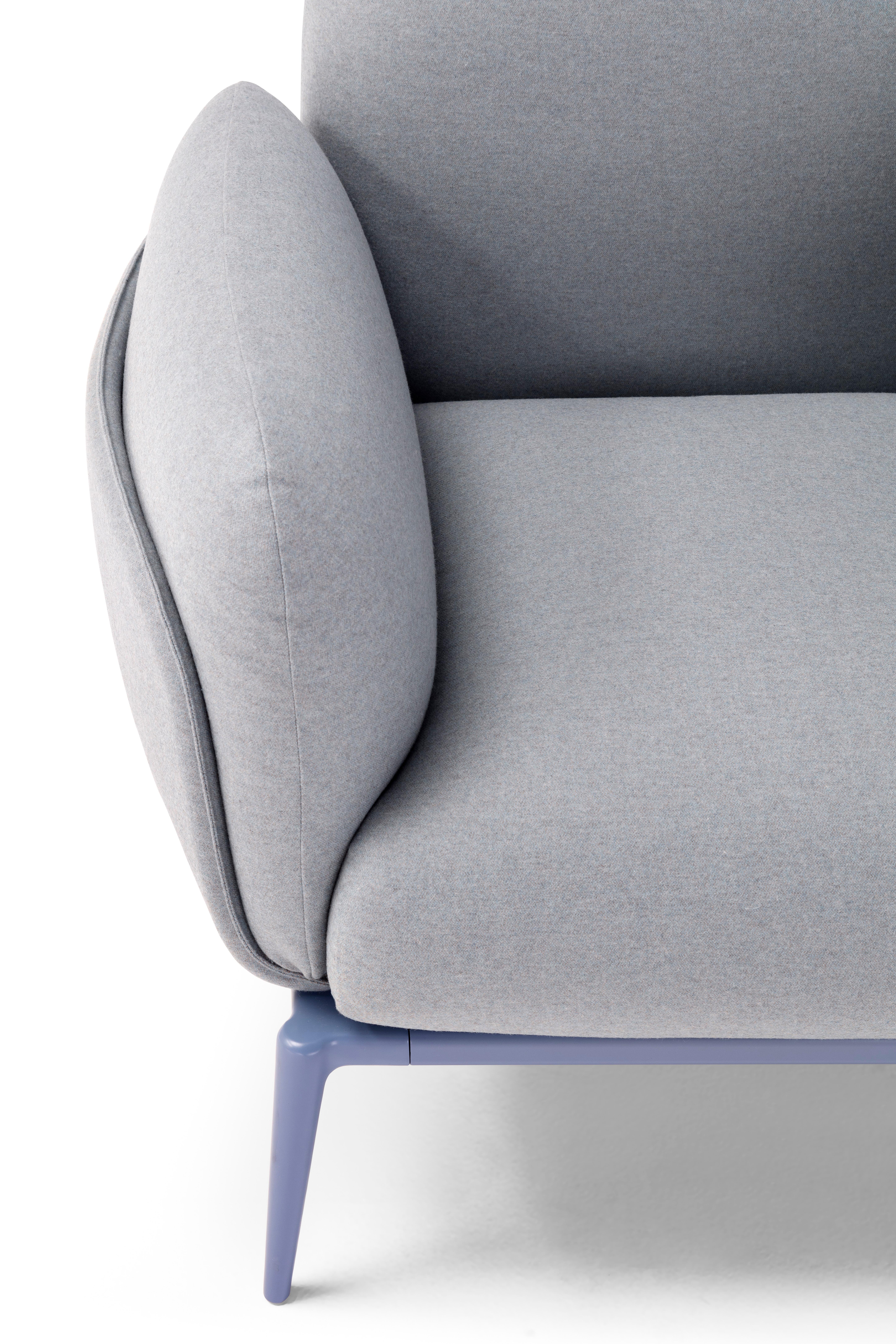 Poltrona contemporanea 'Brooklyn' 007 Grigio chiaro in vendita 4