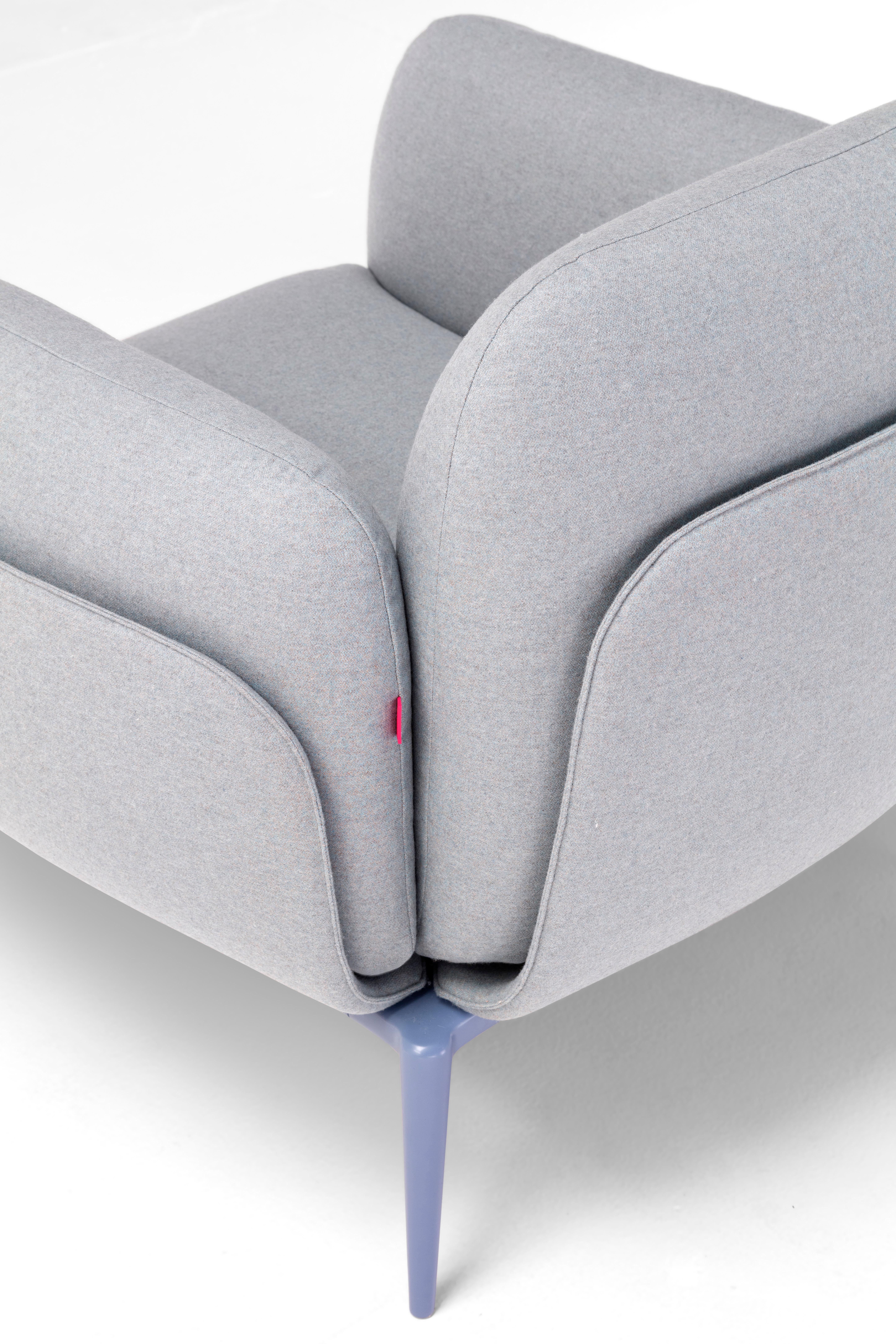 Organico moderno Poltrona contemporanea 'Brooklyn' 007 Grigio chiaro in vendita
