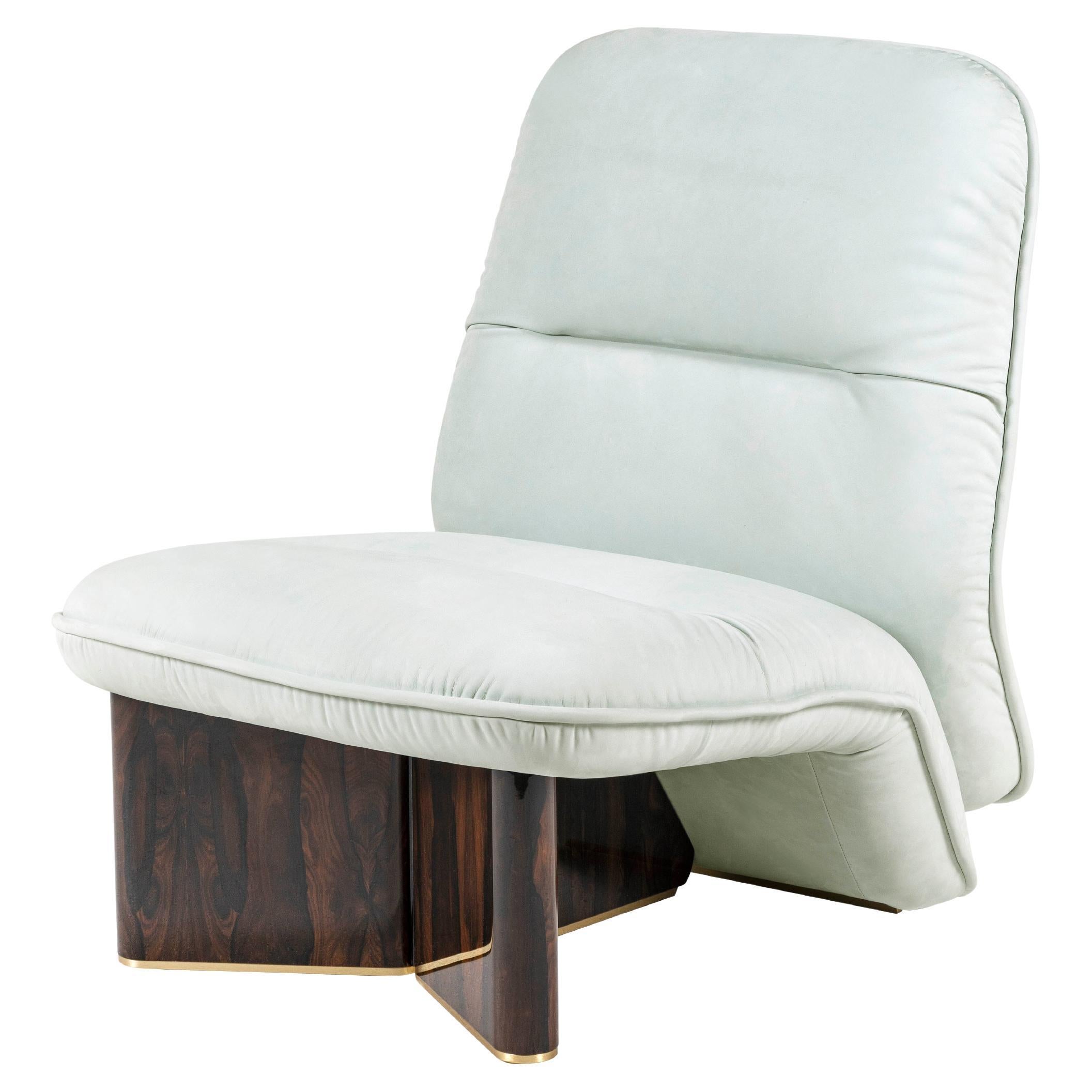 Contemporary Armchair by Hessentia in Blue Velvet For Sale at 1stDibs