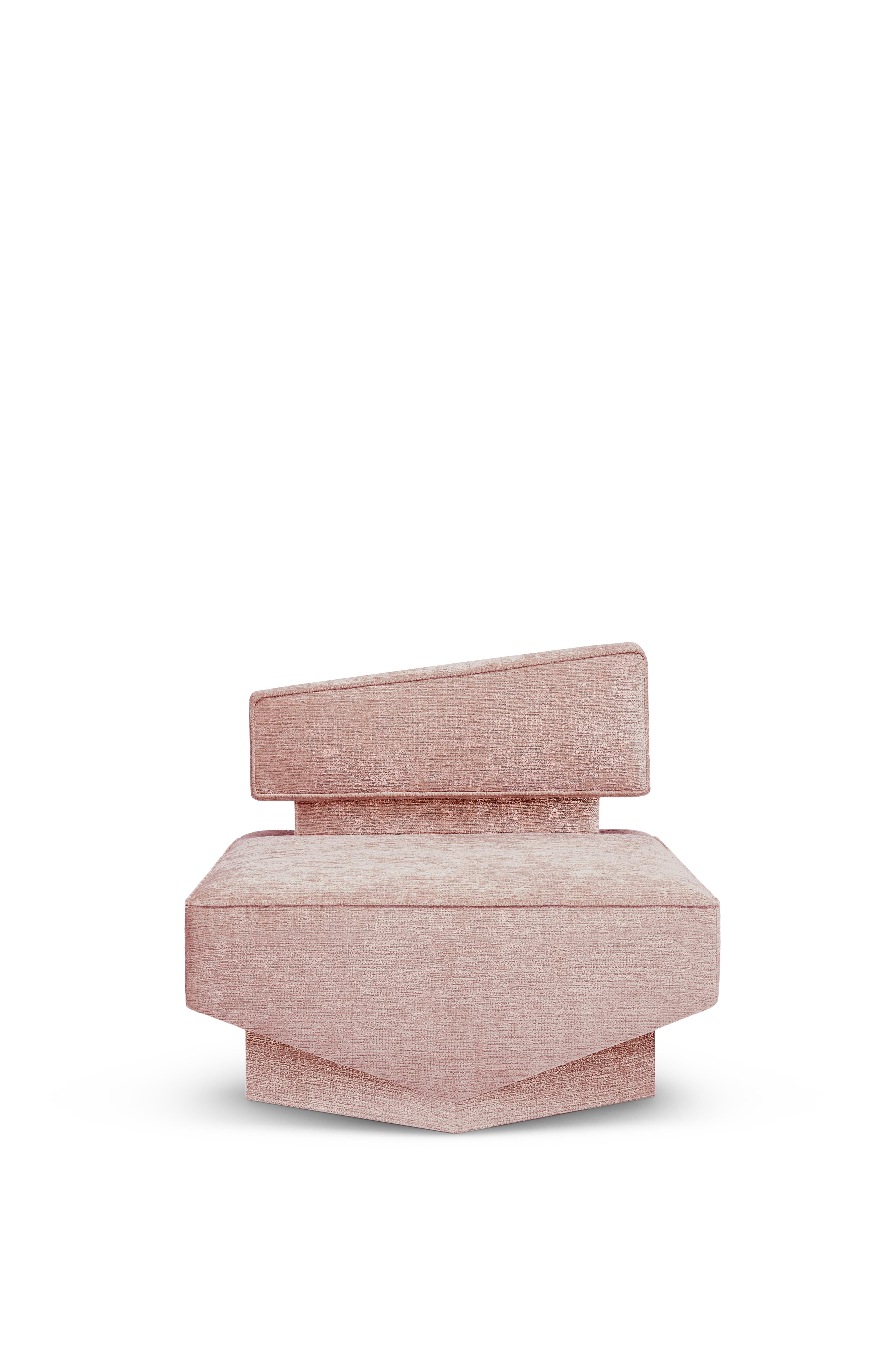 Contemporary Armchair 'Divergent' by Marta Delgado, Walnut, Pink In New Condition For Sale In Paris, FR