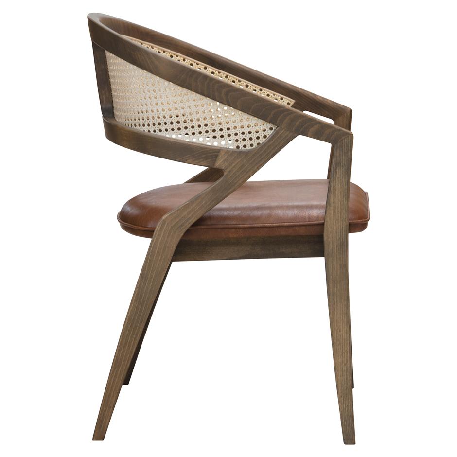 Zeitgenössischer Sessel mit Rattan-Rückenlehne (Portugiesisch) im Angebot
