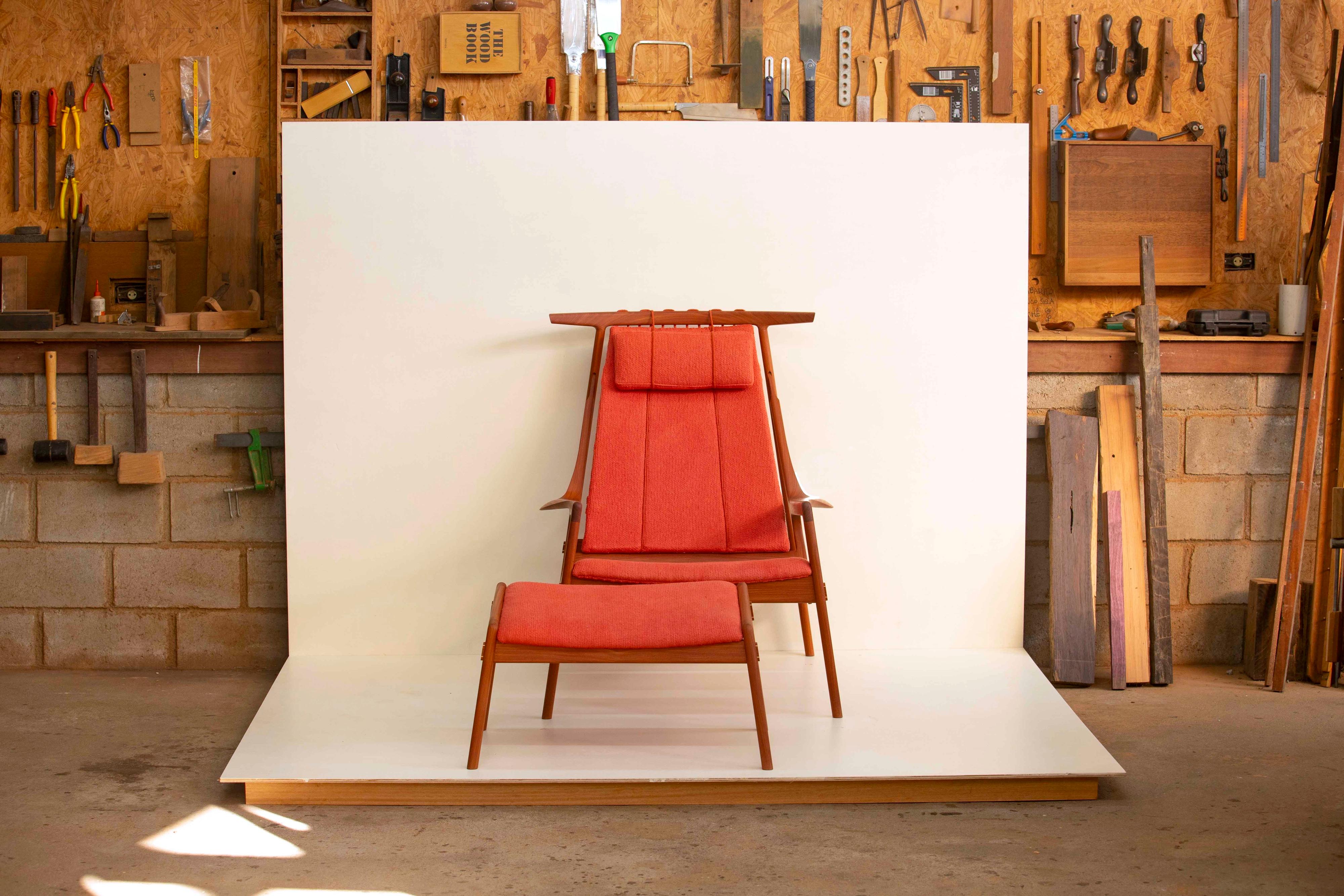 Limited Edition contemporary armchair made in tropical exotic 