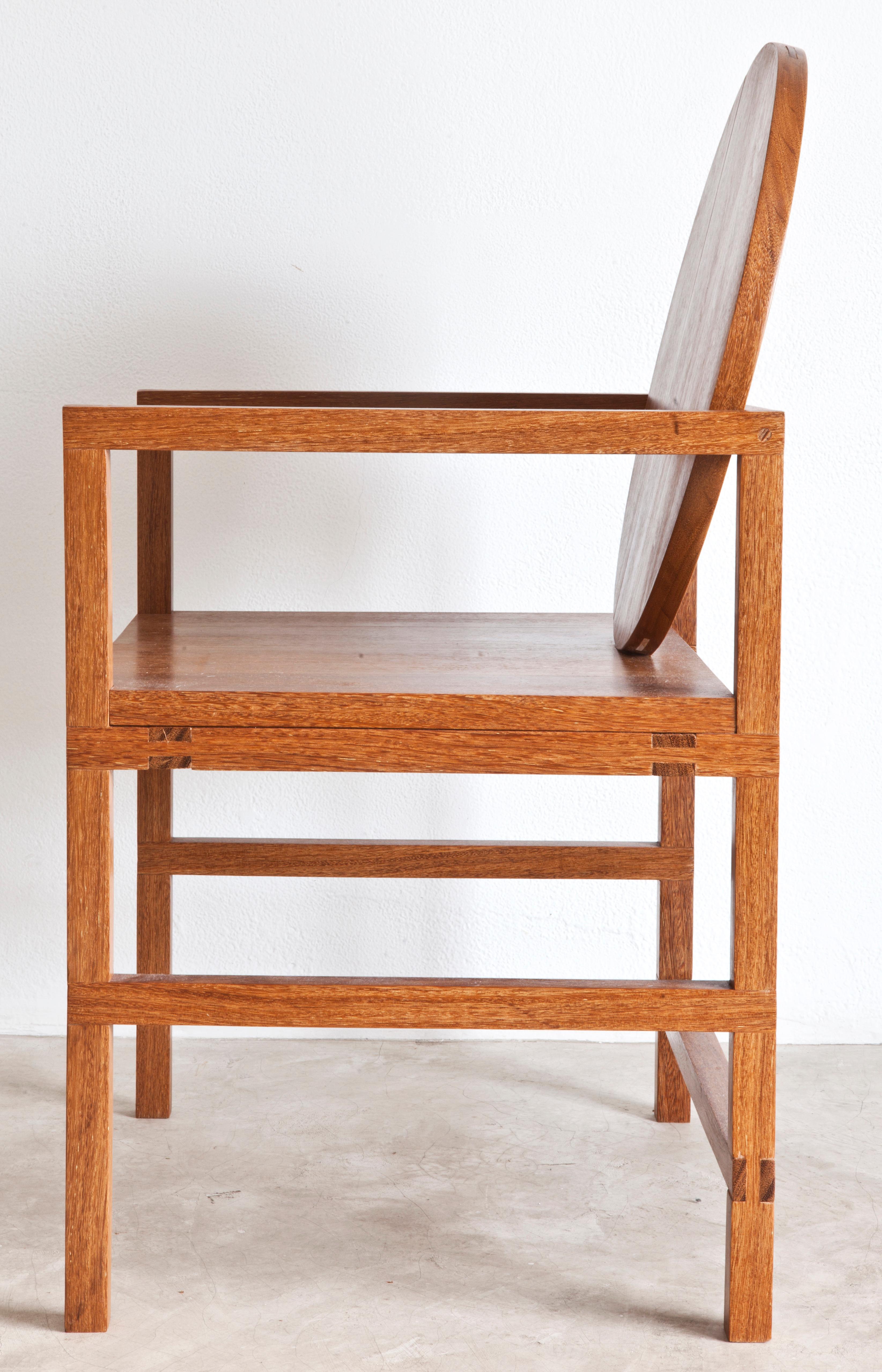 Woodwork Contemporary Armchair in Brazilian Hardwood, the 