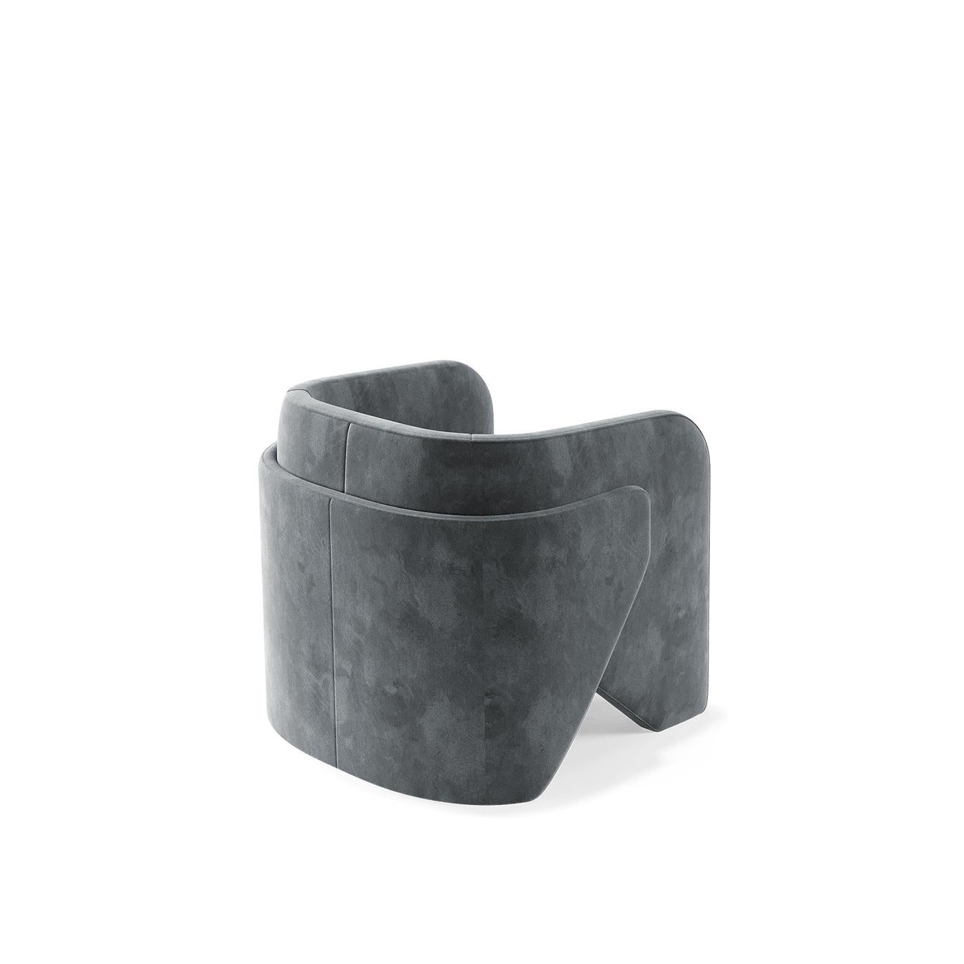 Sillón minimalista contemporáneo totalmente tapizado en terciopelo de alto rendimiento Portugués en venta