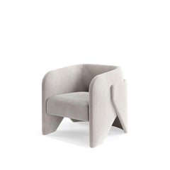 Sillón minimalista contemporáneo totalmente tapizado en terciopelo de alto rendimiento
