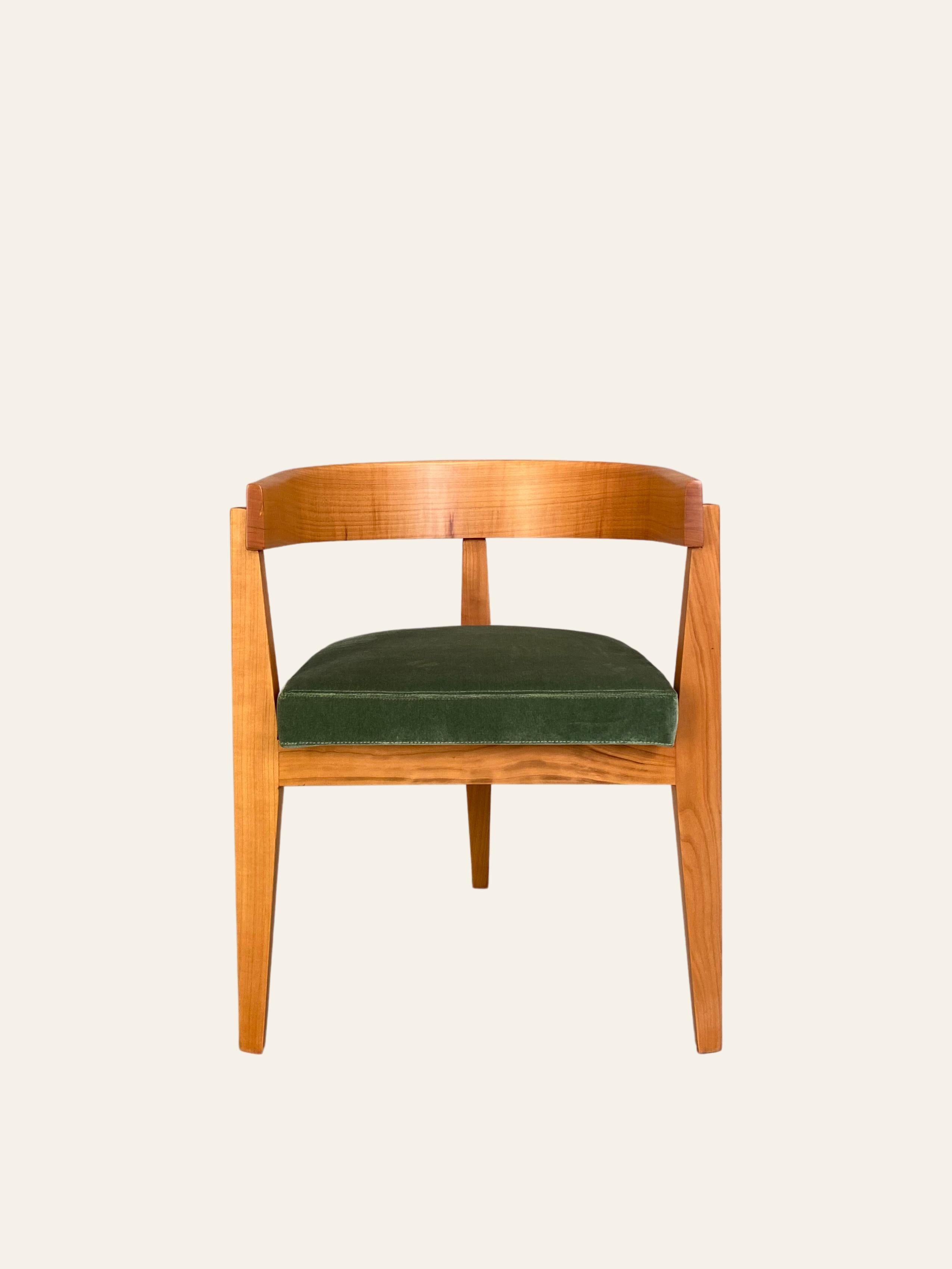 Italian Contemporary Armchair in Solid Cherrywood
