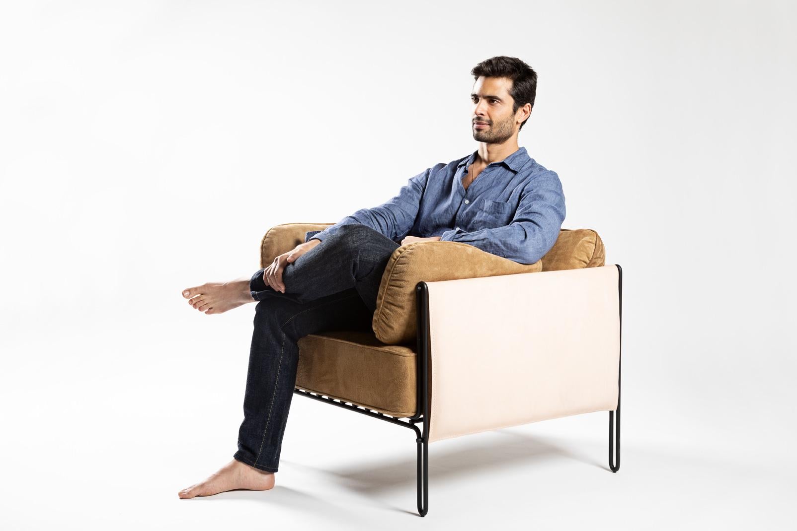 Steel Minimalist armchair 