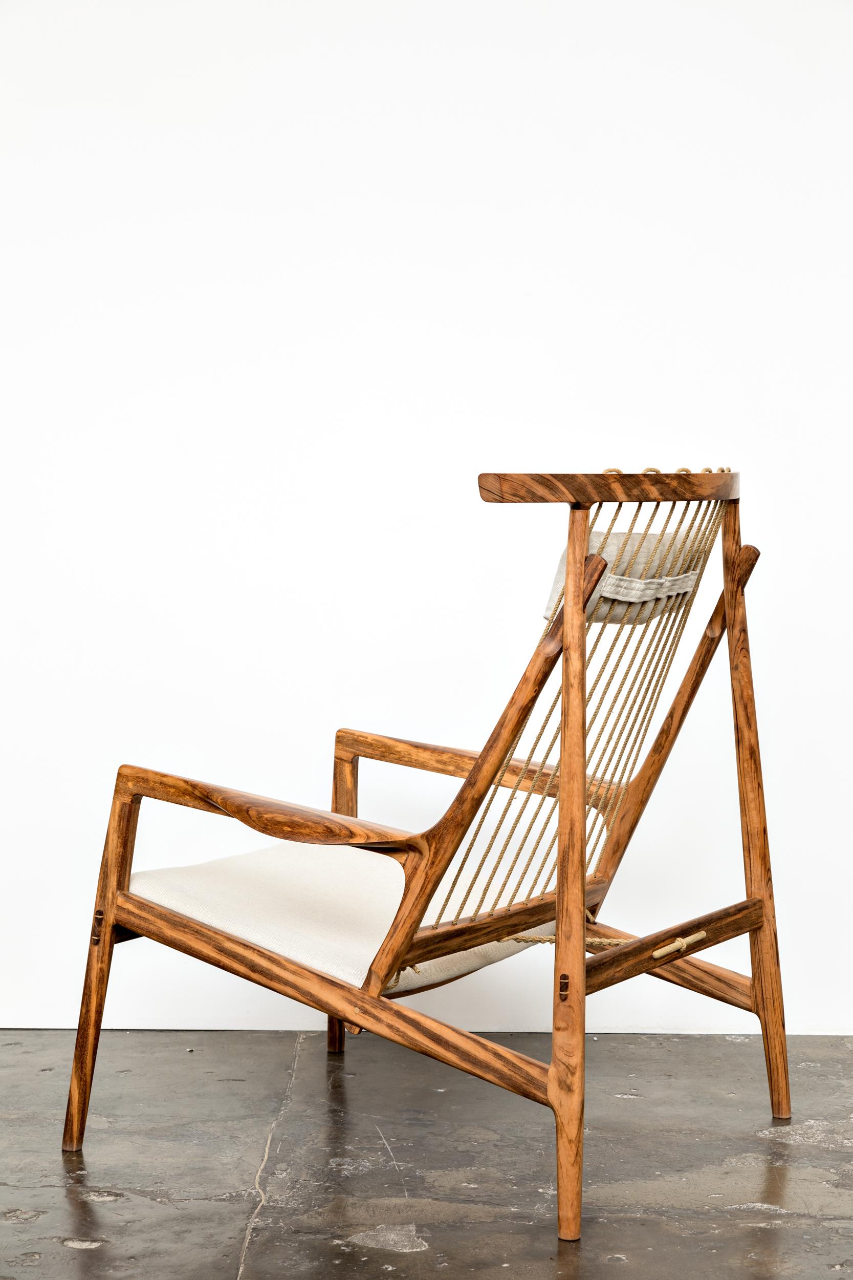 Contemporary Armchair in Tropical Hardwood by Ricardo Graham Ferreira For Sale 4