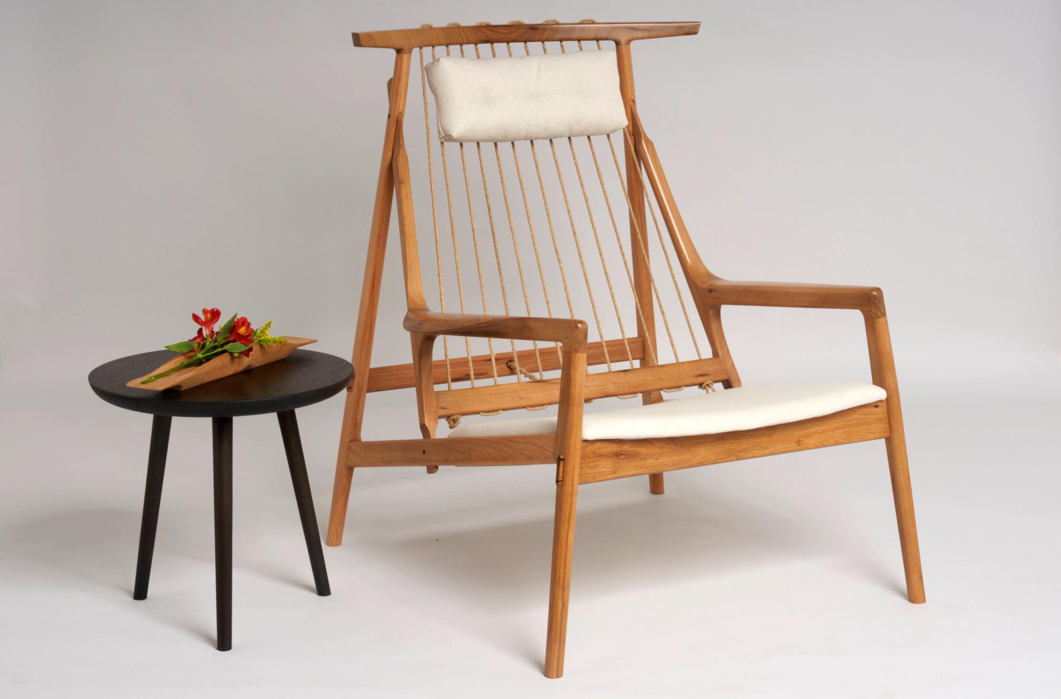Hand-Crafted Contemporary Armchair in Tropical Hardwood by Ricardo Graham Ferreira For Sale