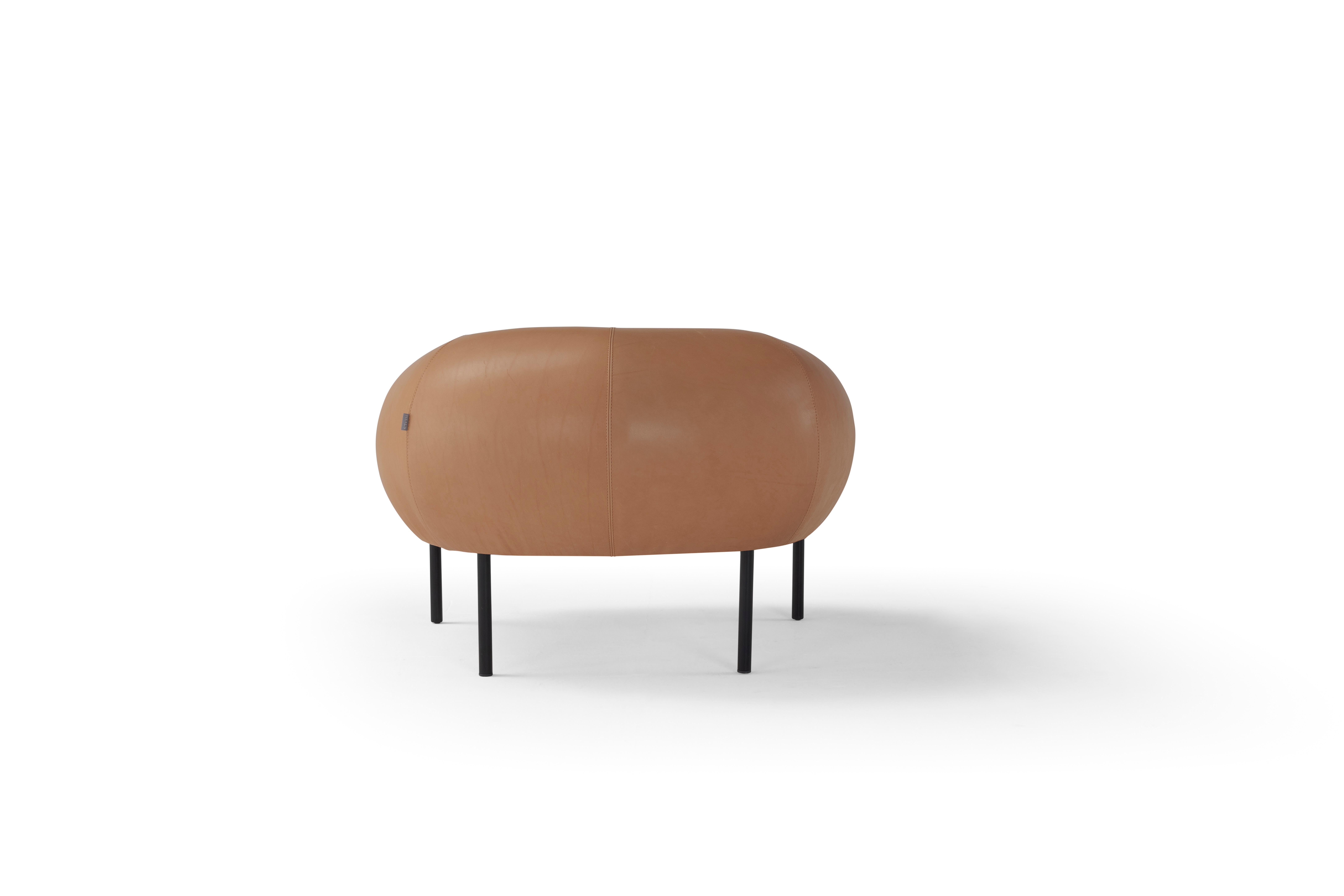 Leather Contemporary Armchair 'Isola' by Amura Lab, Daino 01 For Sale